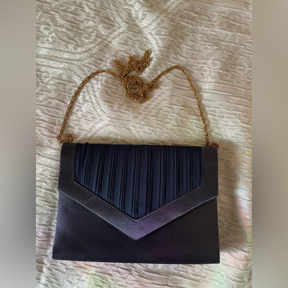Black satin wedding purse